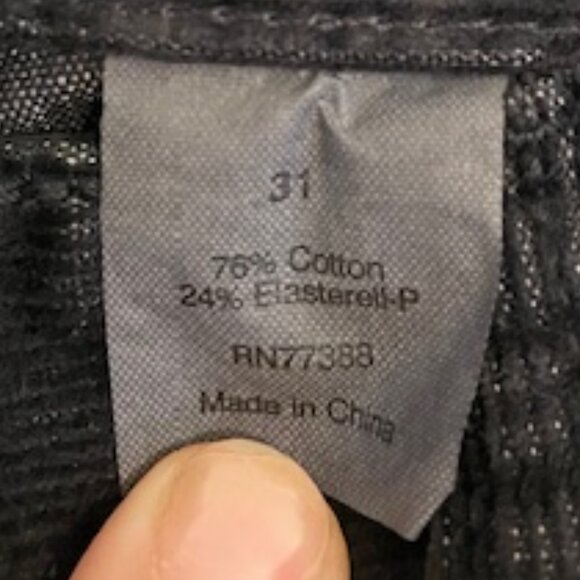 J.Crew Black Corduroy Pants, Size 31 - Picture 3 of 7